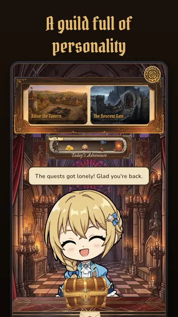 Eiry at the guild counter with the daily chest