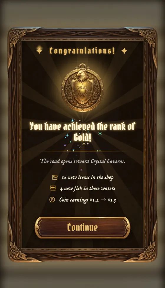 Rank-up ceremony: you've reached Gold rank